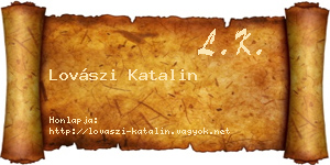 Lovászi Katalin névjegykártya