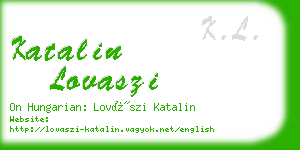 katalin lovaszi business card